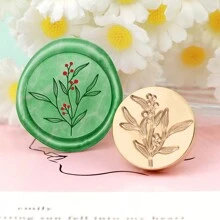CYFUN DESIGN 1 Con dấu sáp họa tiết Cảm ơn/Chúc mừng sinh nhật/Hoa/Động vật/Cây cối KHÔNG CÓ Tay cầm bằng gỗ, DIY dùng để làm sổ lưu niệm, Con dấu sáp bằng đồng thau dùng để trang trí phong bì thiệp mời đám cưới và gói quà tặng - Vàng - Xem 13