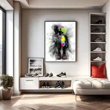 1张KAWS海报，房间装饰，现代帆布墙画，KAWS海报，卧室房间墙画（无框） - 彩色 - 查看 2