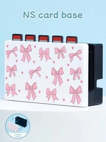 1pc Pink Bow & Heart Pattern Protective Case, Compatible With New Switch2 (2025)/Switch NS/Switch OLED/Lite, Compatible With Switch/Switch 2 Game Console Accessories, Full Set Including Storage Case, Card Slot Base, Best Gift Compatible With Switch Players
