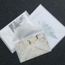 10 Sets Of 3.78iin Blank Semi Transparent Envelopes, Used For Invitation Letters, Postcards, European Gift Boxes, Information Cards, Envelopes, Wedding Business Letters Back To School - Clear - View 2