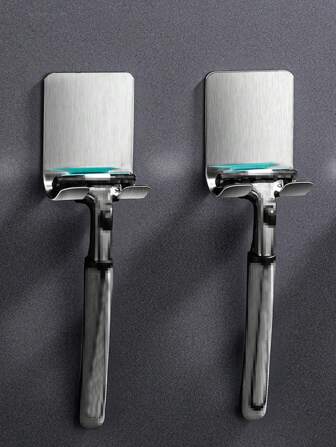 1/2pcs Stainless Steel Shaver Holder – Convenient Wall Mounted Bathroom And Kitchen Hook For Razor Set Home Bathroom Decor Fall Decor Back To School
