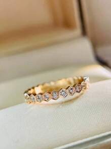 1 chiếc nhẫn tổ ong trang sức nữ cho phụ nữ bạc 925 sterling bạc tinh tế thời trang nhẫn đơn đồ trang sức đẹp cho các cô gái hẹn hò quà tặng sinh nhật - vòng tổ ong - Xem 2