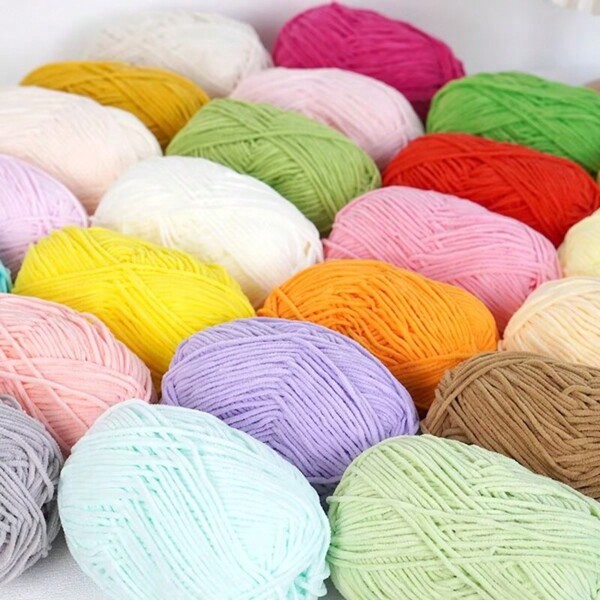 1 Package/6 Packages (50g/Package) Cute Little Ah 3mm Fine Ice Yarn, Soft And Fine Texture, For Knitting Baby Items, Jacket, Hat, Shoes, DIY Handicrafts, Home Decor, Etc. (6 Packages With A Free Crochet Hook Set)