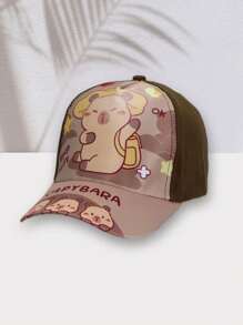 1pc Unisex Middle-Kids' Hippo Print Baseball Cap, Sun Hat - 1PC - View 16