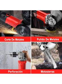 Esmeriladora Angular 2000 W Con Taladro + Motosierras 3 En 1 - Tipo de Enchufe A USA (110-127V) - Ver 6