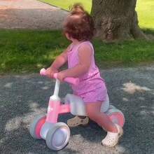 Bicicletta senza pedali per bambini da 1 anno, bicicletta per imparare l'equilibrio con 4 ruote e ruote posteriori luminose da 10 a 36 mesi, bicicletta scorrevole per ragazzi e ragazze in regalo