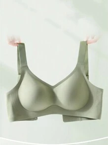 3 Peças/Conjunto Sutiãs Sem Costura Com Fechamento Frontal e Enchimento para Mulheres, Minimiza o Busto, Sutiãs Esportivos Sem Costura Finos e Sem Arame para Tamanhos Grandes