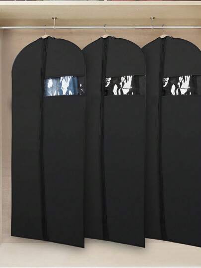 5pcs/1pc Anti-Dust Garment Covers, Odorless PEVA Dustproof Wardrobe Hanging Bags, Transparent 3D Matte Covers For Closets, Protect Coats, Dresses, Suits, Jackets, Privacy Dust-Proof Storage