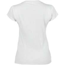 Gildan Ladies Soft Style Short Sleeve VNeck TShirt (White) - 100% Cotton - White - View 2