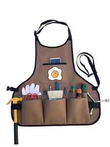 Customized Text Garden Storage Apron, Oxford Cloth Garden Apron, Multifunctional Waterproof Durable, Large Capacity Gardening Tool Storage Apron For Men And Women, Thick Garden Tools