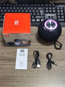 TG-337无线蓝牙音箱 圆形布艺桌面小音箱 七彩灯插卡创意小礼品低音炮 便携户外好用 - 彩色 - 查看 2