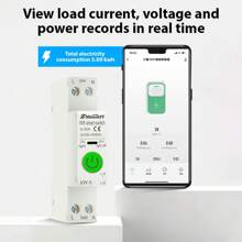 Graffiti WiFi Smart Switch, Energy Monitoring & Leakage Protection, Overvoltage And Undervoltage Protection, Remote Control Via Mobile (With Leakage Protection) - White