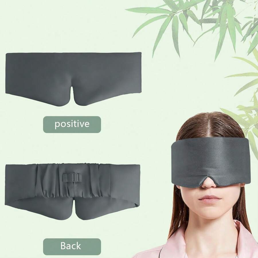 1 件深灰色 3D 缎面眼罩，睡眠眼罩，采用全封闭遮光设计，适合日常使用 - 深灰色 - 查看 1