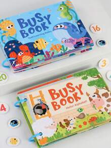 蒙特梭利宝宝忙碌书我的第一本安静书粘贴早教玩具儿童玩具婴儿配对游戏 - 彩色 - 查看 2