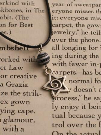 1入組 Y2K 銀色漩渦星吊墜項鍊，適合女性，美學珠寶禮物