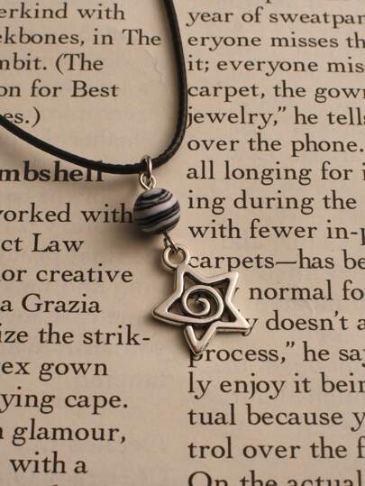 1 pièce Pendentif de collier en étoile tourbillonnante argentée Y2K, convient aux femmes, cadeau de bijoux esthétiques