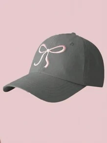 1 Pc Sweet Bowknot Embroidery Baseball Hat For Girl Solid Color Girl Peaked Cap Outdoor Soft Snapback Sun Visors Hat - Multicolor - View 11