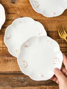 2pcs Ceramic New Sakura Round Plates, 10-Inch Ceramic Dinner Plates, Suitable For Home And Kitchen - Multipurpose Tableware For All Seasons, Creative Sakura Collectible Design, Suitable For All Seasons - Multifunctional Kitchen Dining Plates Set, Suitable For Desserts, Fruits, Snacks - Creative Dinnerware