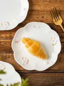 2pcs Ceramic New Sakura Round Plates, 10-Inch Ceramic Dinner Plates, Suitable For Home And Kitchen - Multipurpose Tableware For All Seasons, Creative Sakura Collectible Design, Suitable For All Seasons - Multifunctional Kitchen Dining Plates Set, Suitable For Desserts, Fruits, Snacks - Creative Dinnerware