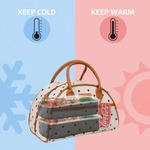 Tirrinia 1 Large Capacity Black Lunch Bag, Men's And Women's Handbags, Beach Bags, Makeup Bags, Suitable For Refrigerated And Insulated Food, Student Lunch Bags, Suitable For Schools, Picnics, Camping, Travel, And Gift Giving - Hồng - Xem 7