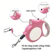 5M LED Retractable Dog Leash – Lighted Pet Walking Lead, Adjustable Rope For Small And Medium Dogs, 16FT Illuminated Outdoor Running Leash