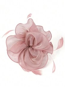 1pc Fascinators Hat Tea Party Headwear Ribbons Feathers On A Headband And A Clip For Girls And Women Halloween