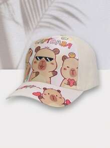 1pc Unisex Middle-Kids' Hippo Print Baseball Cap, Sun Hat - 1PC - View 8