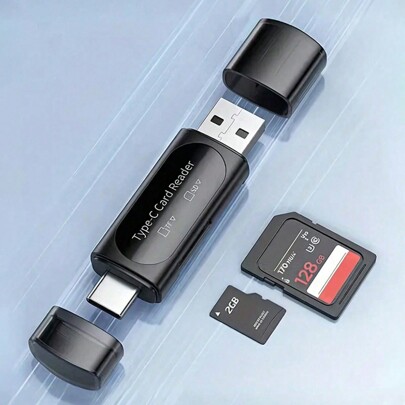 قارئ بطاقات 4 في 1 مايكرو SD، قارئ محول بطاقة من النوع C/USB A إلى SD/مايكرو SD/SDXC/SDHC ، قارئ بطاقات مزدوج، متوافق مع الحاسوب والهاتف المحمول وبطاقات SD والذاكرة الوميضية