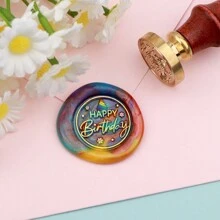 CYFUN DESIGN 1 PC Happy Birthday/With Love/Thank You Words Pattern Wax Seal Stamp Head NO Handle Detachable Sealing Stamp Stamp Head For Letter Invitation Card Wedding Gift Package Holidays,Back To School,School Supplies