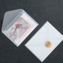 10 Sets Of 3.78iin Blank Semi Transparent Envelopes, Used For Invitation Letters, Postcards, European Gift Boxes, Information Cards, Envelopes, Wedding Business Letters Back To School - Clear - View 3