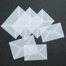 10 Sets Of 3.78iin Blank Semi Transparent Envelopes, Used For Invitation Letters, Postcards, European Gift Boxes, Information Cards, Envelopes, Wedding Business Letters Back To School - Clear - View 4