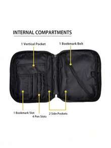 1pc Black Stylish Simple Letters Love Pattern Printed Handbag, Bible Gift Suitable For Family And Friends, Multifunctional Large Capacity Storage Bag Suitable For Daily Use Book Protection Bag, A Must-Have For Postmen, A Must-Have For Back To School, A Ramadan Gift