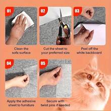 10 Pieces Of Cat Scratch Protective Tape - Transparent Double-Sided Furniture Protection Sticker, Suitable For Sofas And Lounge Chairs, Durable PVC Pet Scratch Resistant Sticker