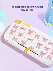 1pc Pink Bow & Heart Pattern Protective Case, Compatible With New Switch2 (2025)/Switch NS/Switch OLED/Lite, Compatible With Switch/Switch 2 Game Console Accessories, Full Set Including Storage Case, Card Slot Base, Best Gift Compatible With Switch Players