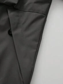 LEDUNTINO [春夏款] 男士时尚拉链休闲户外夹克，运动风，纯色，丈夫/男朋友礼物，男士轻便春秋夹克外套，连帽，多口袋，防水，防风，男士外套 - 黑色 - 查看 7