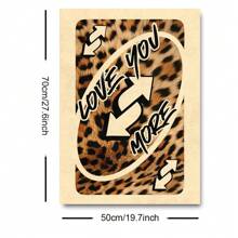 1PC Unframed Love You More Leopard Retro Art Poster Aesthetic Room Dopamine Decor Funky Painting Canvas Print Minimalist Fashion Wall Picture For Dorm, Apartment, Living Room, Bedroom, Modern Home Decoration