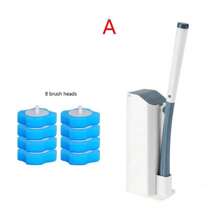 Spazzola per wc monouso con agente detergente integrato, set di spazzola per wc montata a parete, adatta per ciotole del wc, senza zone d'ombra, decorazione bagno estiva