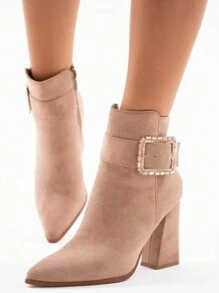 Women's Buckle High Heel Ankle Boots