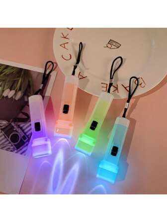 3/5 Packs Mini LED Zaklamp, Jelly Color Hybride Draagbare Handheld Lamp, Plastic, Batterijen Inbegrepen, Perfect Voor Feestgunsten, Thuisgebruik, Geschenkpakketten, Evenementprijzen, Huis- En Keukenbenodigdheden, Willekeurige Kleuren Verzonden