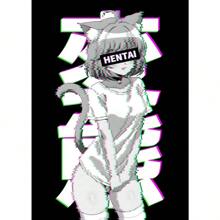 1pc Anime Manga Glitched Sad Girl Anime Vintage Glitch Glitched Catgirl Canvas Printing Home Room Wall Art Decoration Painting No Frame