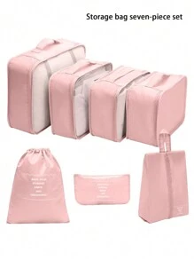7 Stück/Set Twill Reise Packwürfel, Oxford Stoff Material wasserbeständig, große Kapazität Mehrzweck Gepäckorganizer Taschen, für Schule Zubehör Schulsachen