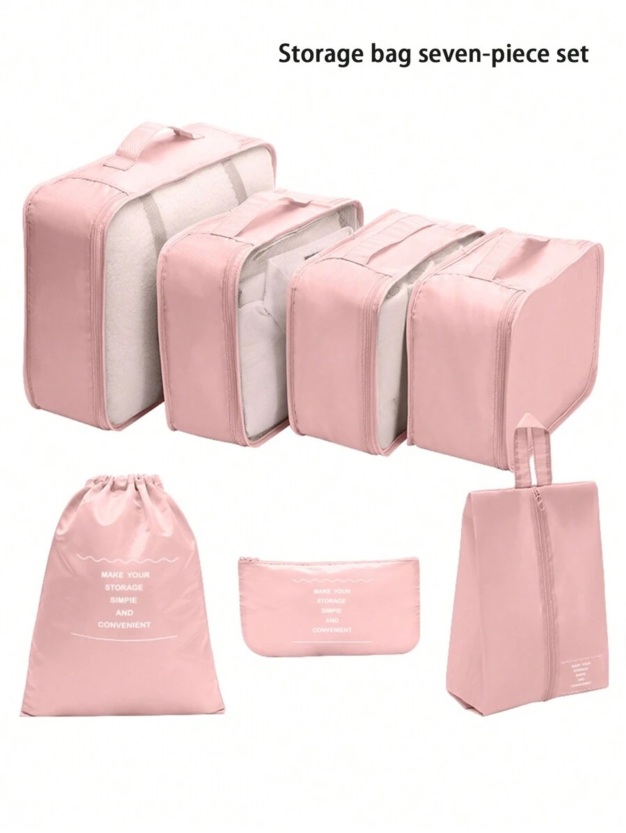 7 Stück/Set Twill Reise Packwürfel, Oxford Stoff Material wasserbeständig, große Kapazität Mehrzweck Gepäckorganizer Taschen, für Schule Zubehör Schulsachen