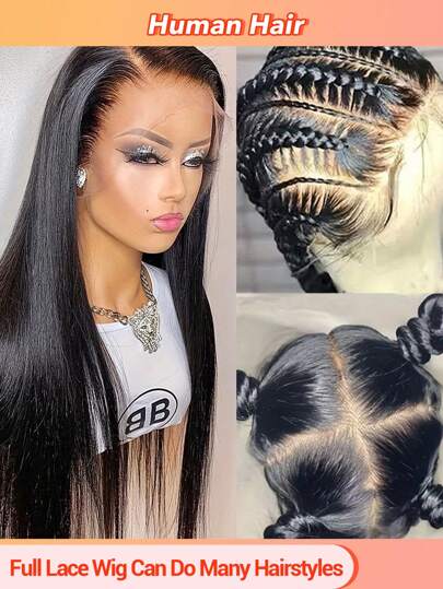 100%巴西真人雷米发蕾丝前假发，直发，自然黑色，女士款