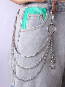 Men's And Women's Waist Accessories Hip Hop Punk Metal Rivets Stage Show Multi-Layer Waist Chain Dress Up Jeans Accessories Suitable For Teen Summer Casual Outdoor Athletic Or Vacation Travel Or Graduation Gifts Or Birthday Dress Accessories Or Daily Wear