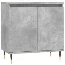 Élégant cabinet de salle de bain en bois d'ingénierie gris de 50 cm, solution de rangement pour espaces modernes. Décoration de salle de bain de la maison, organisateur de maquillage d'été, retour à l'école