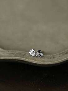 1 对 S925 纯银闪亮波纹心形耳钉，适合女士，简约百搭珠宝礼物，适合复古派对婚礼 - 心形 - 查看 5