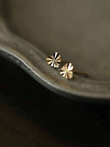 1 对 S925 纯银闪亮波纹心形耳钉，适合女士，简约百搭珠宝礼物，适合复古派对婚礼 - 心形 - 查看 6