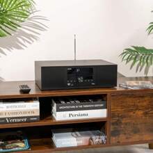 All-In-One Micro Hi-Fi System Compact DAB FM Radio CD Player Wireless BT USB MP3 AUX Stereo Speakers Remote Control - 黑色1 - 查看 3