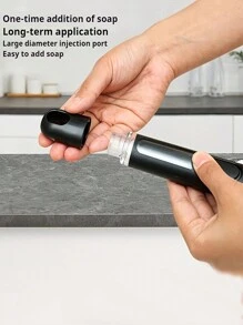 1pc Multi-Function Pot Brush With Handles, Soap Dispenser Scrub Brush For Pots And Pans, Non-Electric Plastic Kitchen Brushes Easy To Clean, Steel Wool Pot Scrubbers For Non-Stick Cookware & Stove Sink Scrubbing