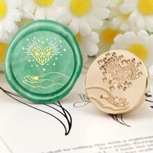 CYFUN DESIGN 1 Con dấu sáp họa tiết Cảm ơn/Chúc mừng sinh nhật/Hoa/Động vật/Cây cối KHÔNG CÓ Tay cầm bằng gỗ, DIY dùng để làm sổ lưu niệm, Con dấu sáp bằng đồng thau dùng để trang trí phong bì thiệp mời đám cưới và gói quà tặng - Vàng - Xem 15
